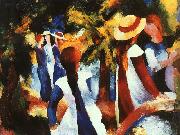 August Macke Girls Under Trees oil painting reproduction